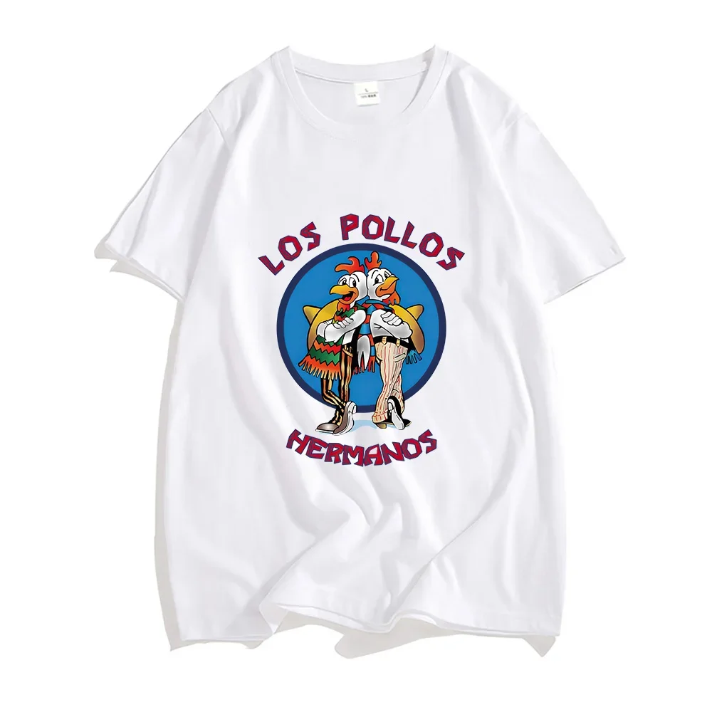 Los Pollos Hermanos T-shirt 100% Cotton T Shirt Men/women Summer Casual Shirts Cartoon Graphic Tshirt Prevalent Manga Clothes