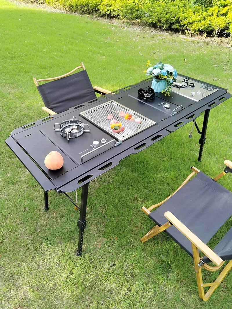 Lohascamping للطي 5 وحدة IGT الجدول خفيفة الوزن الجدول التخييم طاولة النار توسيع قابل للتعديل الساق مكتب سطح المكتب الموقد طاولة شواء