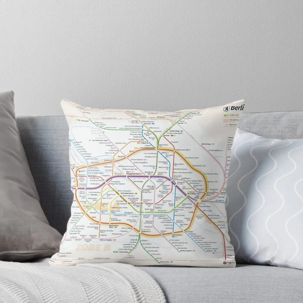 New Berlin rapid transit route map (April 2, 2024) Throw Pillow Pillowcases Bed Cushions Pillowcases For Pillows