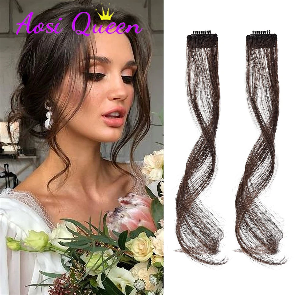 AS Long Whisker Bangs Wig Female Natural Center Split Eight Line Bangs Without Marks sSideburns Hair Clip Head Curtain Wig Piece