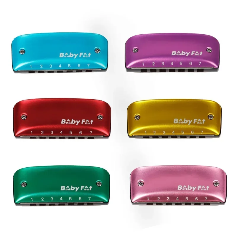 

Baby Fat 7 Hole Blues Harmonica Standard Paddy Country Minor Tuning Key of C D F G A Bb