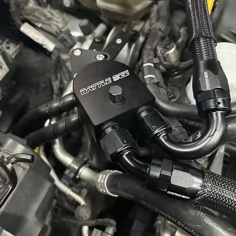 Car Baffled Oil Catch Can Reservoir Tank Oil Dipstick Hole Breathable Kettle For EA888 gen3 Engine 1.8 2.0T Golf MK7 BB-OCC-03
