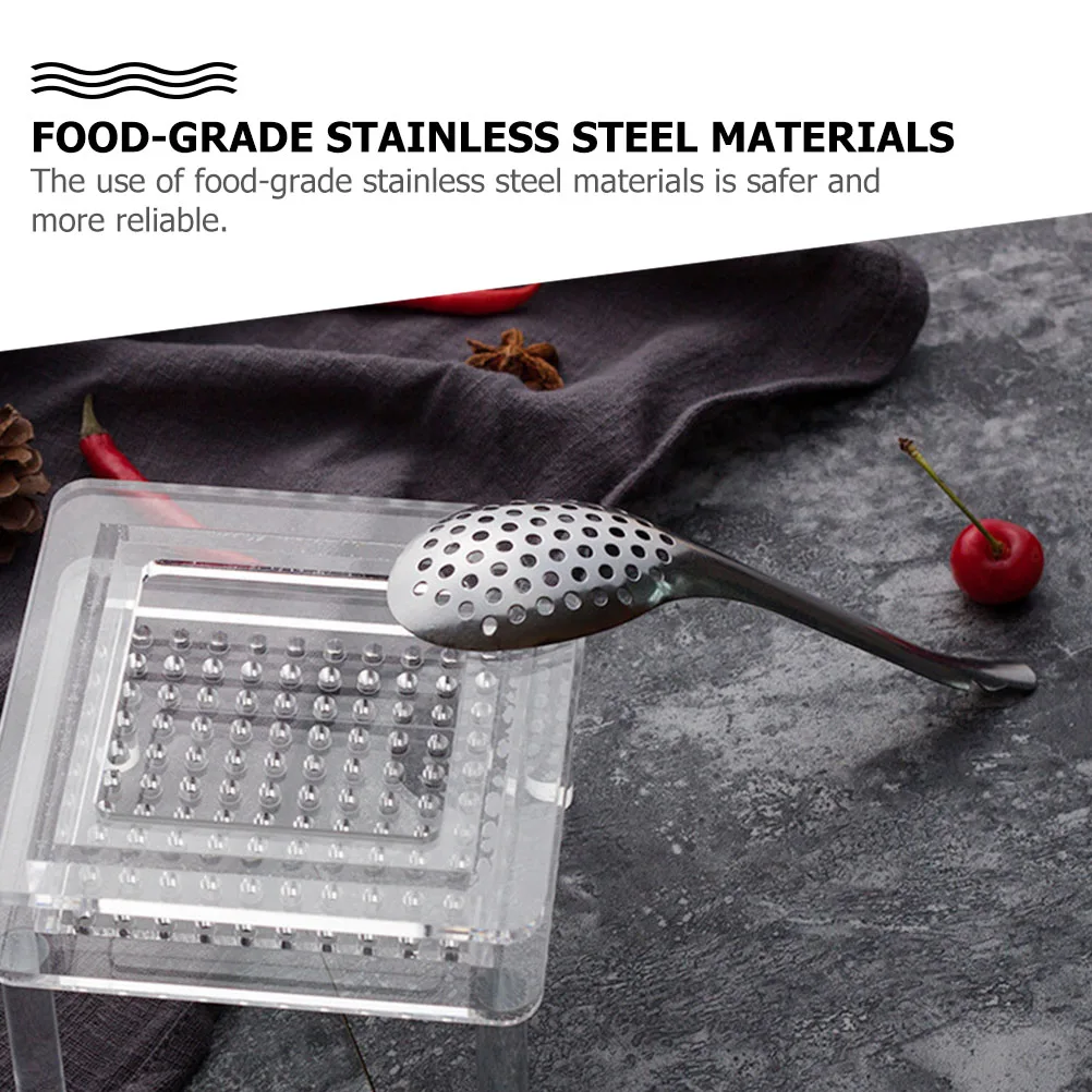 

Stainless Steel Colander Spoon Strainer Metal Cooking Kitchen Gadget Pasta Caviar