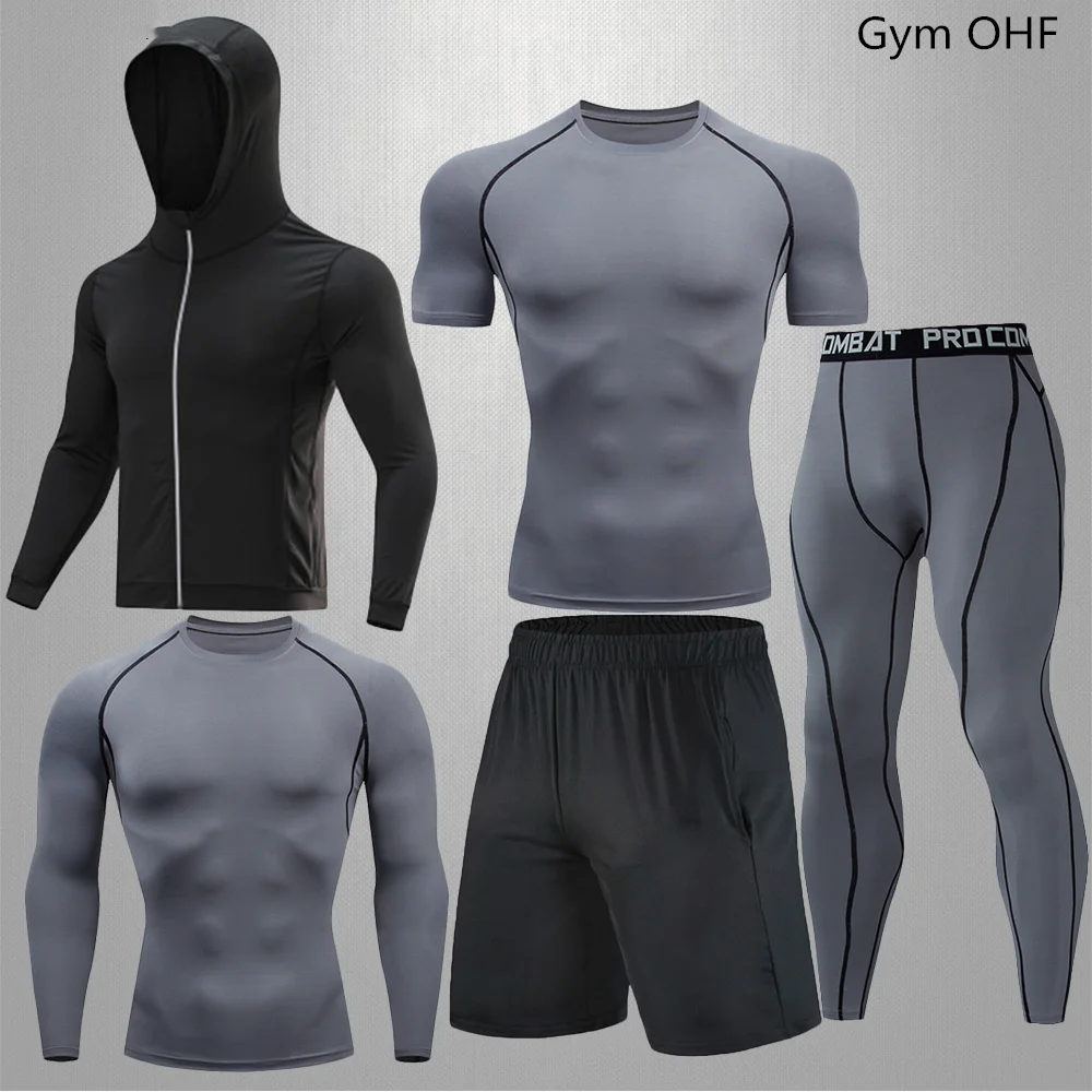 Tracksuit For Men's Compression Sportswear Suits Gym Tights Training Clothes Workout Jogging Sports Set Running Rashguard Men