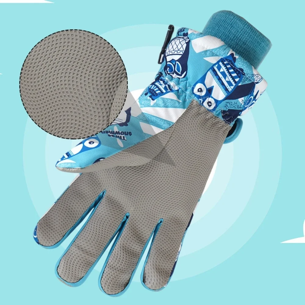 Gants de ski coordonnants coupe-vent pour enfants, coton, chaud, dessin animé, équitation, UNIS issement, cadeau de Noël, 1 paire