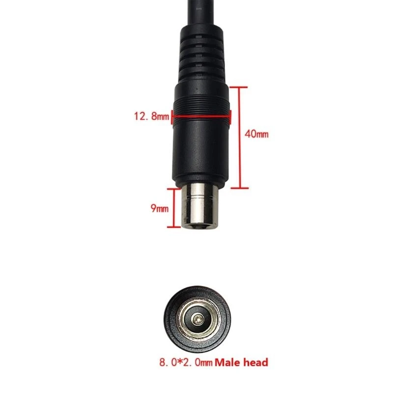 DC5521-Buchse auf DC8020-Stecker-Ladekabel für Outdoor-LED-Solarpanel 55KC – Detail 1