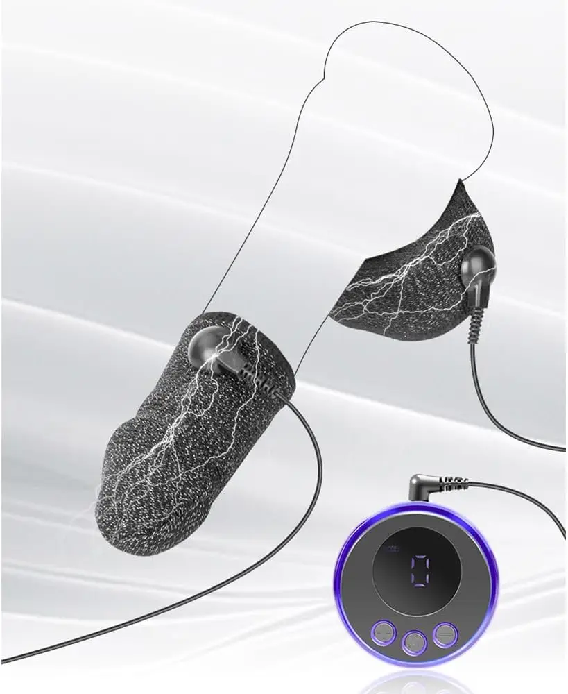 صدمة كهربائية حشفة الذكور الخصيتين النسيج حلقات E-stim ، أجهزة التحفيز الكهربائية حلقة الديك ، مجموعة عبودية شريط القضيب ، 8 تعديل #5