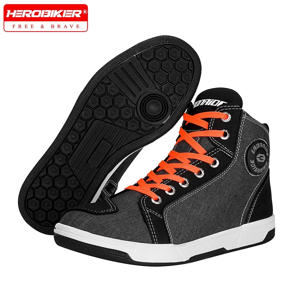 

Men Motorcycle Boots Microfiber Motocross Shoes Anti-slip Biker Boots Causal Motorboats Motorcycle Sneakers All Season