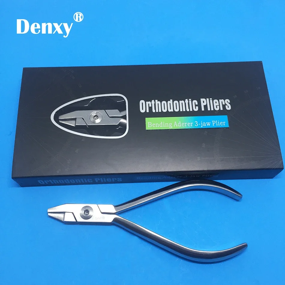 

Denxy 1pc dental Orthodontic Bending Aderer3-Jaw Plier Orthodontic Pliers Forceps Dentist Pliers Orthodontic Instruments