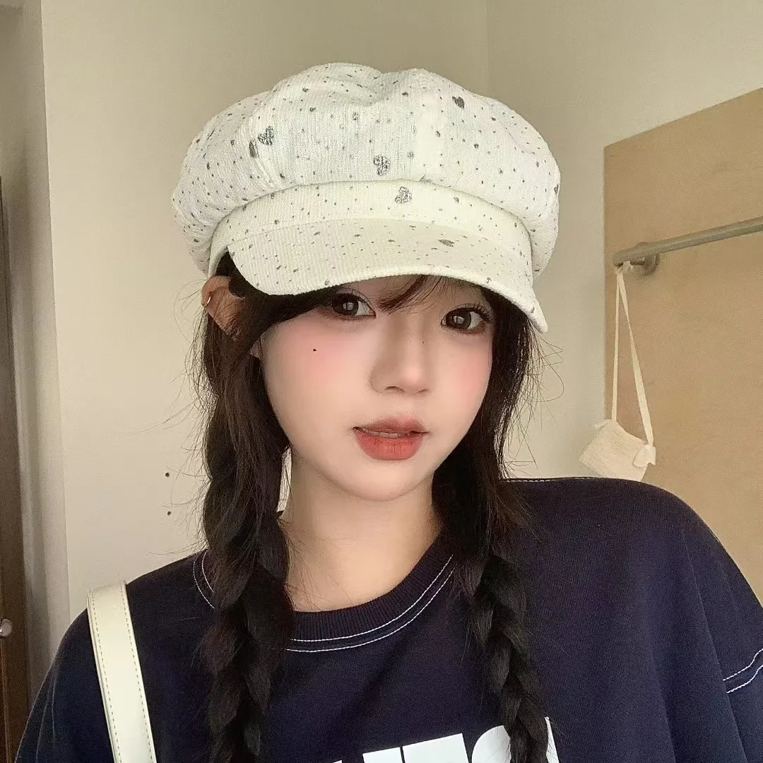 Veelzijdige Minimalistische Eendenbek Cap Achthoekige Cap Damesmode Stijlvolle Look Kleine Baret Hoed Retro Krantenverkoper Hoed Gorra 4m760
