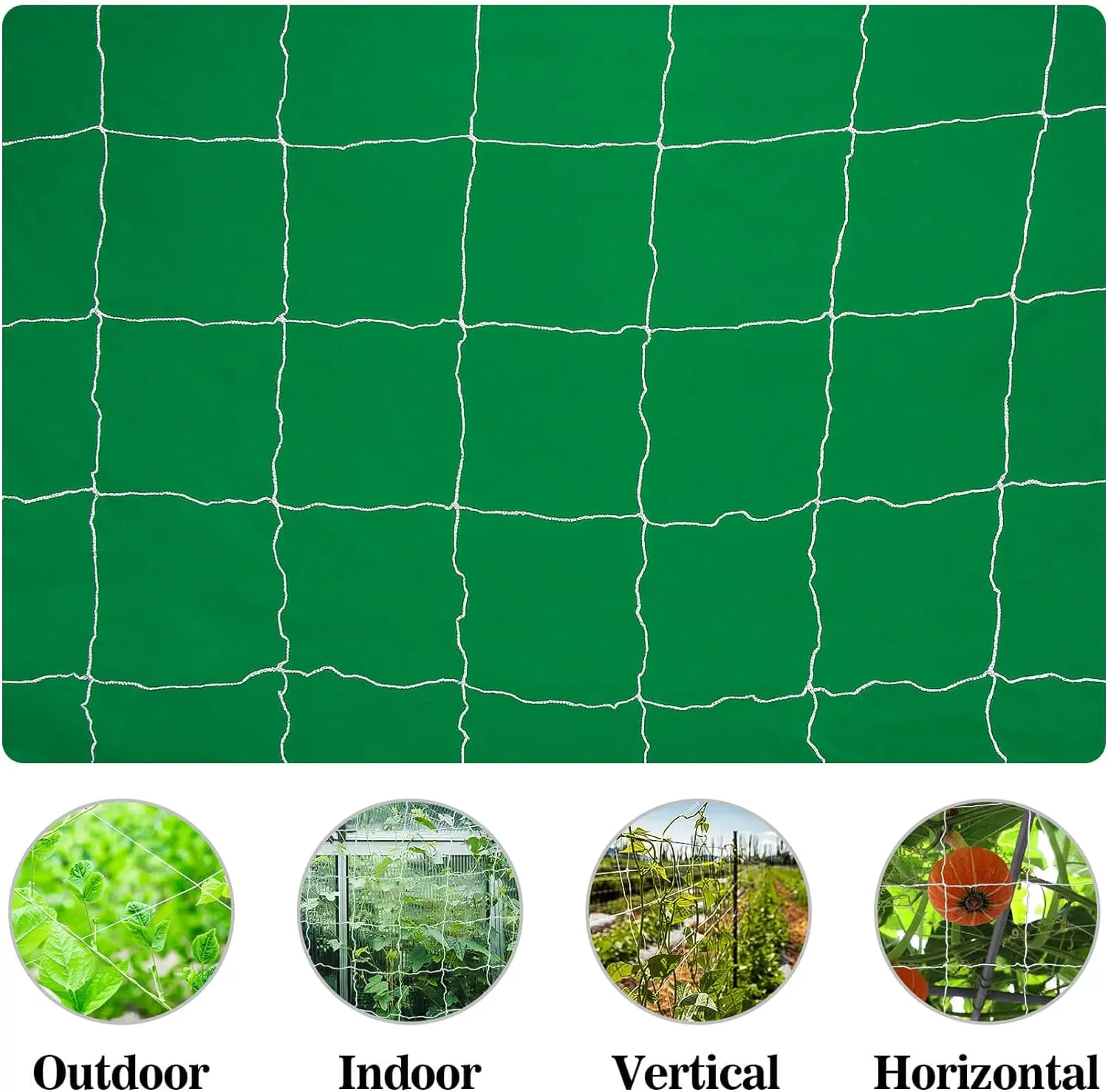 Garden Trellis Netting Outdoor Heavy Duty Nylon Climbing Netting net for Cucumber Tomato Fruits Vegetables Grow Holder Brackets