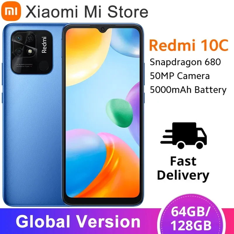 Xiaomi-smartphone Redmi 10C, versión Global, Snapdragon 680, ocho núcleos, 64GB/128GB, pantalla de 6,71 pulgadas, batería de 5000mAh, cámara de 50MP