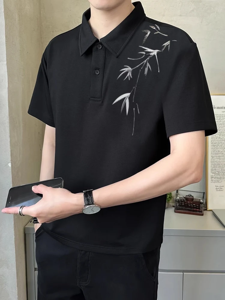 

Новая мужская летняя модная повседневная футболка из ледяного шелка с вышивкой ort Sve irt, дышащая футболка...