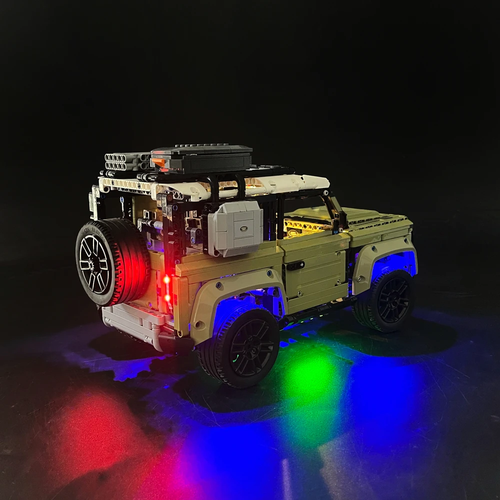 BYB-Kit de luz LED para coche Land Rover Defender, juego de lámparas de bloques de construcción remotos, Control no incluye el modelo, 42110