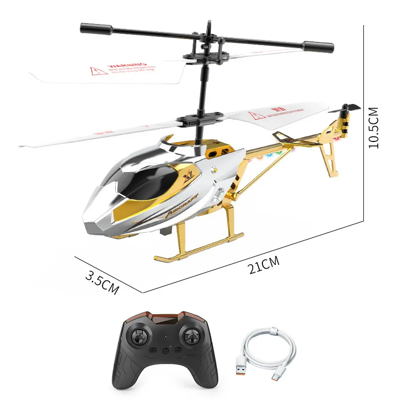 RC Helicopter Drone  Rechargeable Remote Control Helicopters Fall-Resistant  With Gyro Outdoor Remote Control Toy Model