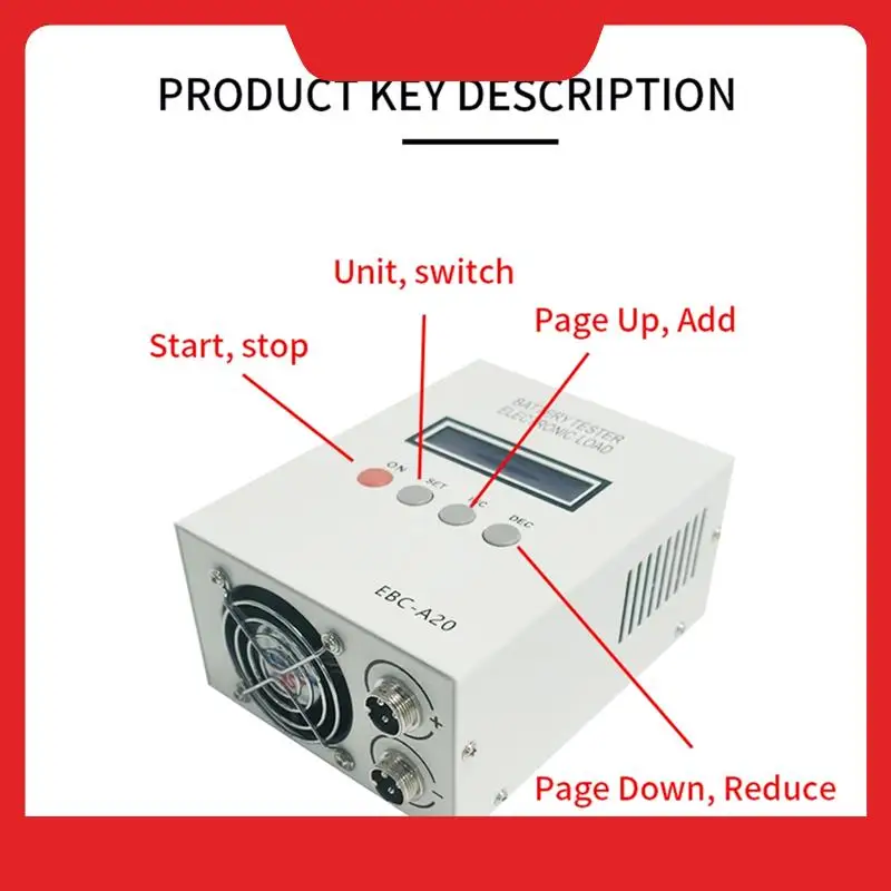 

EBC-A20 Battery Tester 30V 20A 85W Lithium Lead-Acid Batteries Capacity Test 5A Charge 20A Discharge EU Plug-N38R
