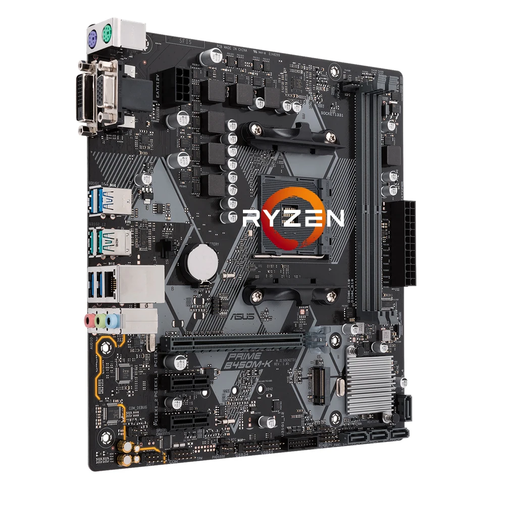 NEW ASUS B450 Motherboard PRIME B450M-K Supports Ryzen 7 1700 3700x Ryzen 5 2600 2600x 3500x 3600 5500 5600 5600G 4600G 2400G