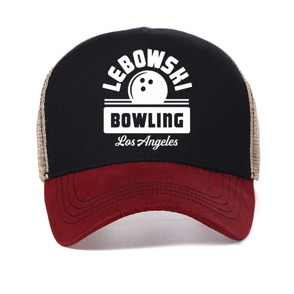 

Bowling Lover Pattern Print cap fashion Summer Casual Mens Streetwear hat soutdoor breathable trucker hat mesh Snapback hats