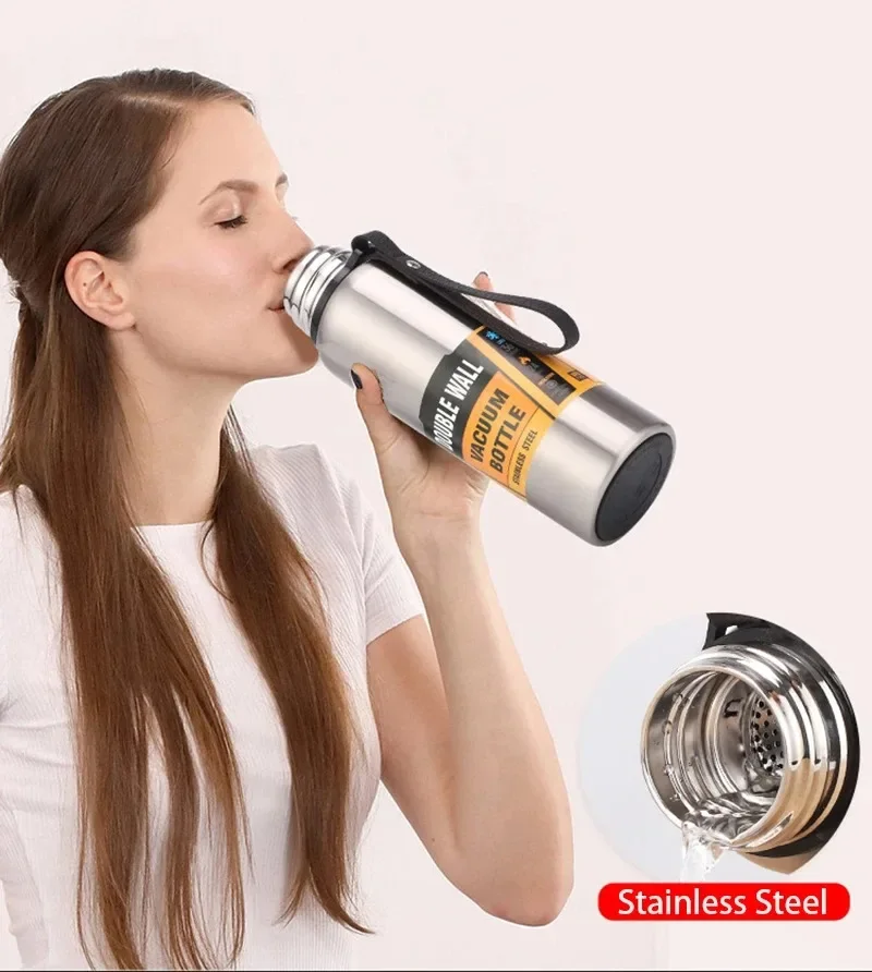 500-1500ml o dużej pojemności butelka termiczna termos ze stali nierdzewnej przenośne kubek z izolacją szczelna czajnik wodny sportowych