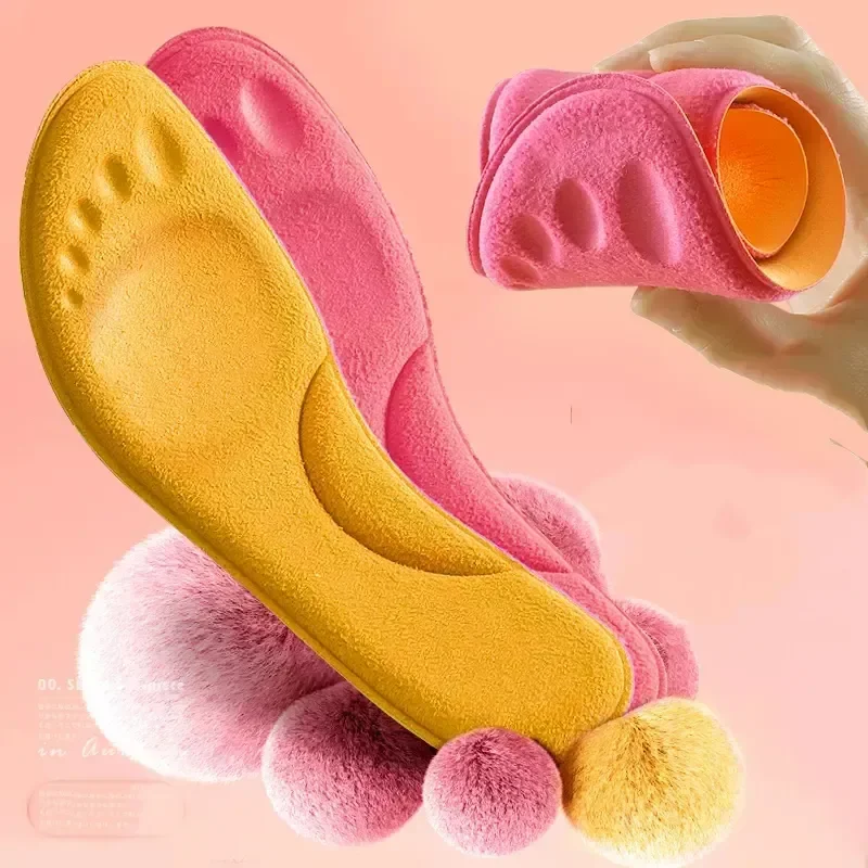 Plantillas térmicas termostáticas para hombres y mujeres, almohadillas térmicas de espuma viscoelástica para masaje, soporte para el arco, 2 pares, Invierno