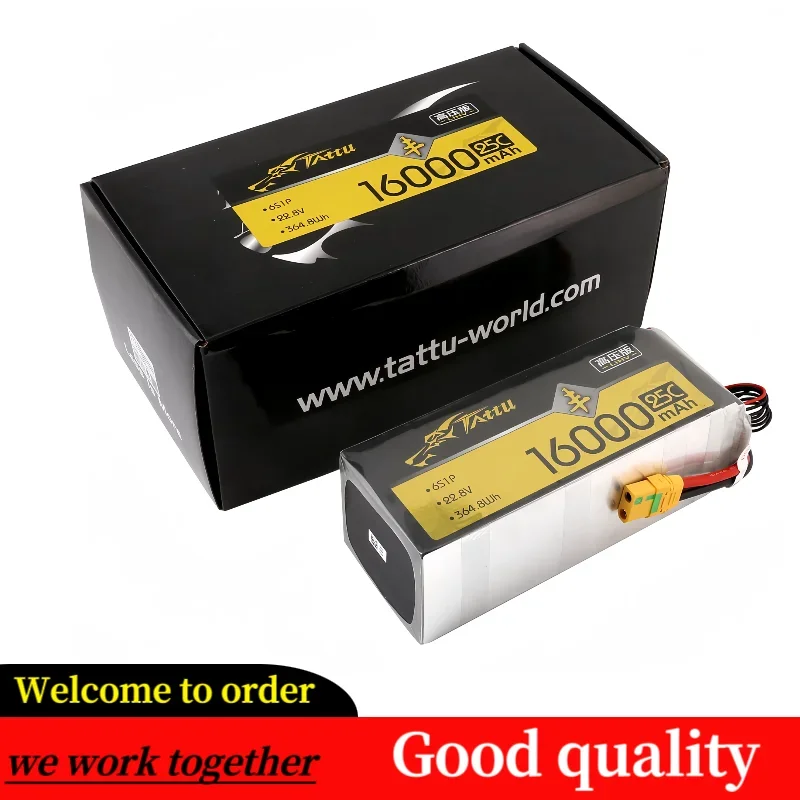 Tattu HV Lipo Battery 16000mAh 22000mAh 6S 22.8V 25C XT90S Plug Agricultural Drones