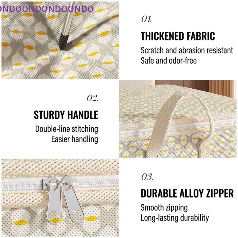 Large Foldable Clothes Storage Bins Reinforced Handles Upgraded Thick Fabric for Seasonal Garment Dorm Storage Use