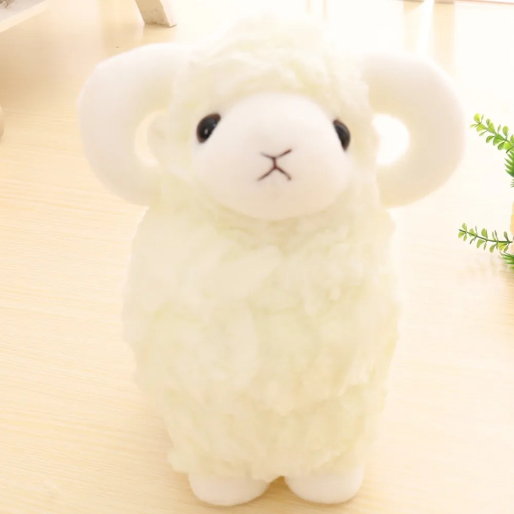 

Plushie Sheep Toy Big Horns Baby Goat Plush Doll 25/35cm PP Cotton Sheep Plush Toys Stuffed Soft Baby Goat Keychain Easter Gifts