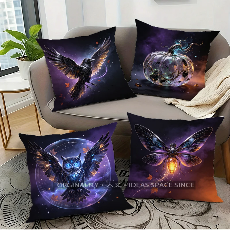 Gothic Halloween Pillow Covers Pattern Cushion Cover Suitable for Sofa Bedroom Car Pillow Cover
