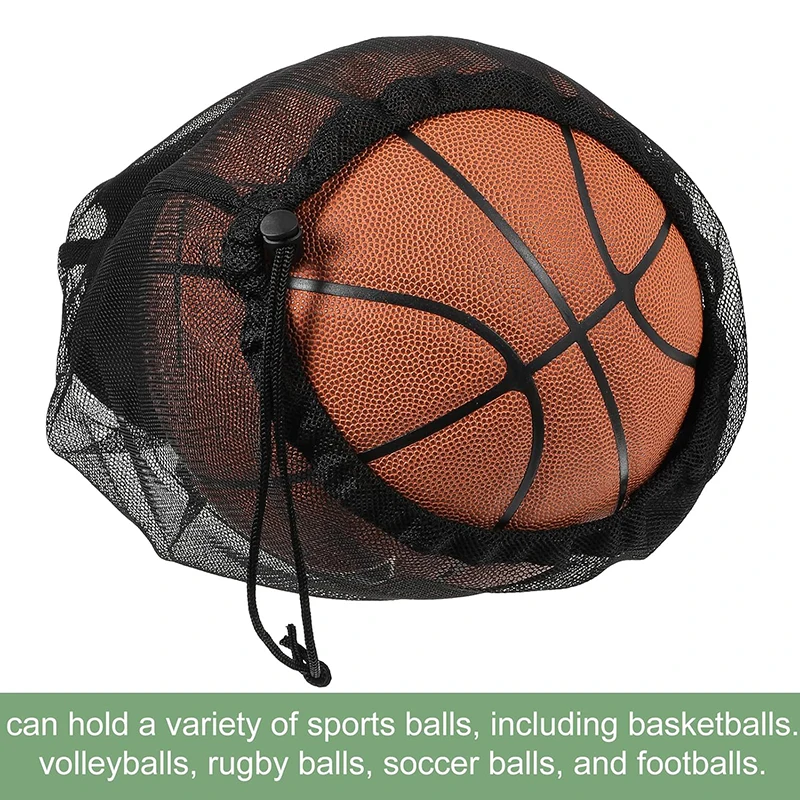 Tas Ransel Serbaguna dengan Tali Serut untuk Bola Basket, Tas Jala untuk Sepak Bola, Bola Voli, Tas Penyimpanan Olahraga, Tas Perjalanan untuk Mainan dan Bola