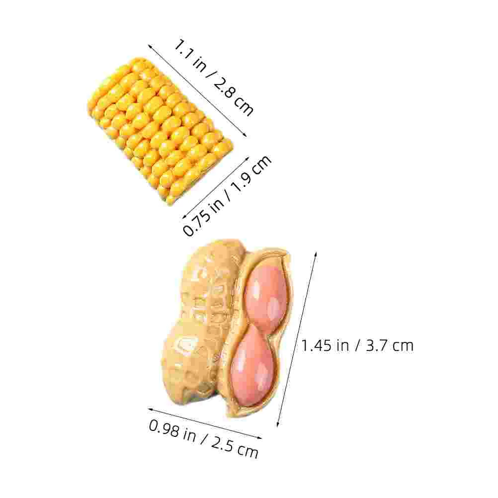 Kukurydza orzechowa Mini zestaw do samodzielnego montażu Modele Ozdoba Żywica Rzemiosło Krajobraz Jedzenie Miniaturowy dom warzywny Zabawka