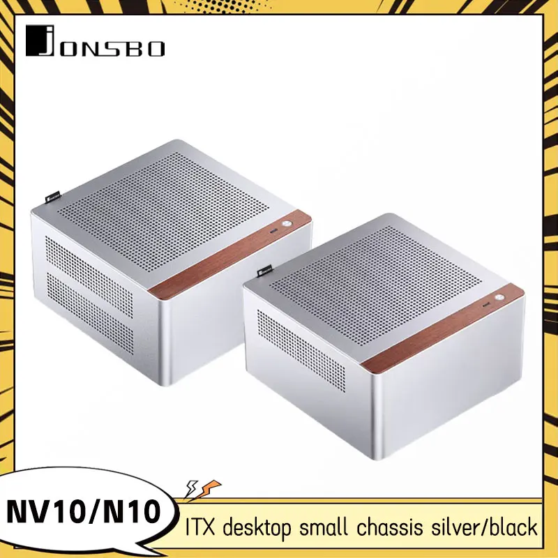 

JONSBO NV10/N10 MINI ITX Computer Case Portable Silver Aluminum Alloy Desktop Compact Desktop Diy Portable Host Type-C Silver