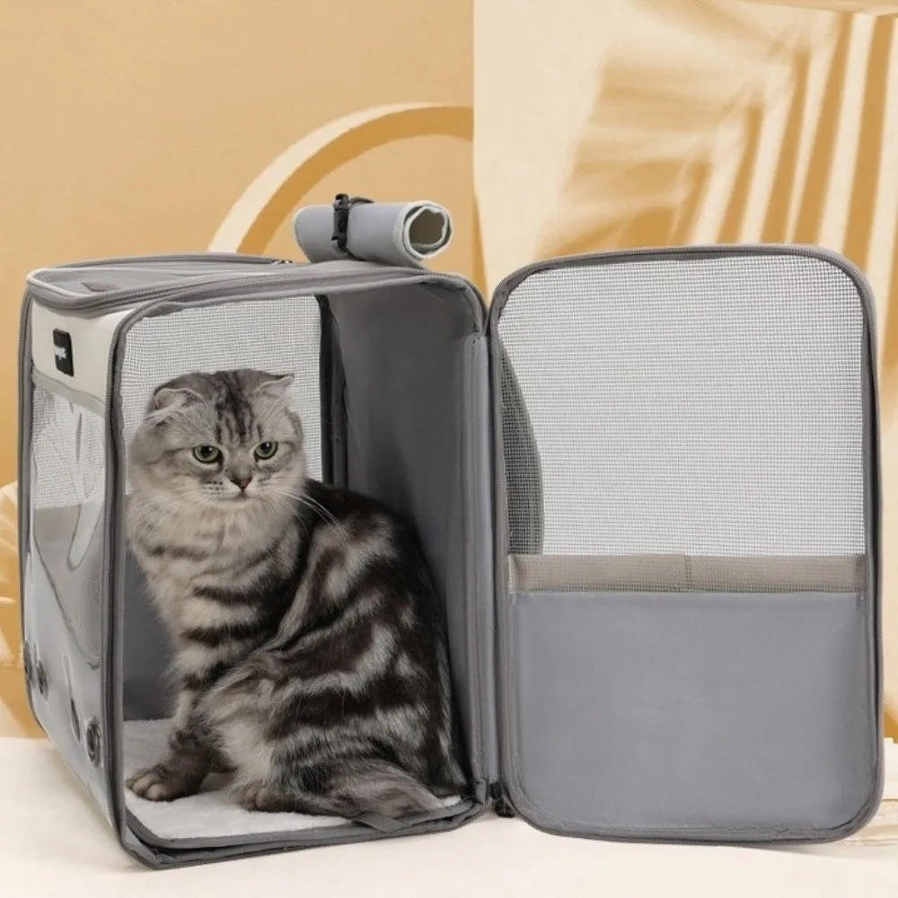 

Portable Transparent Pet Carrier Bag Large Space Foldable Cat Carrying Bag Breathable Oxford Pet Backpack Puppy Carrying