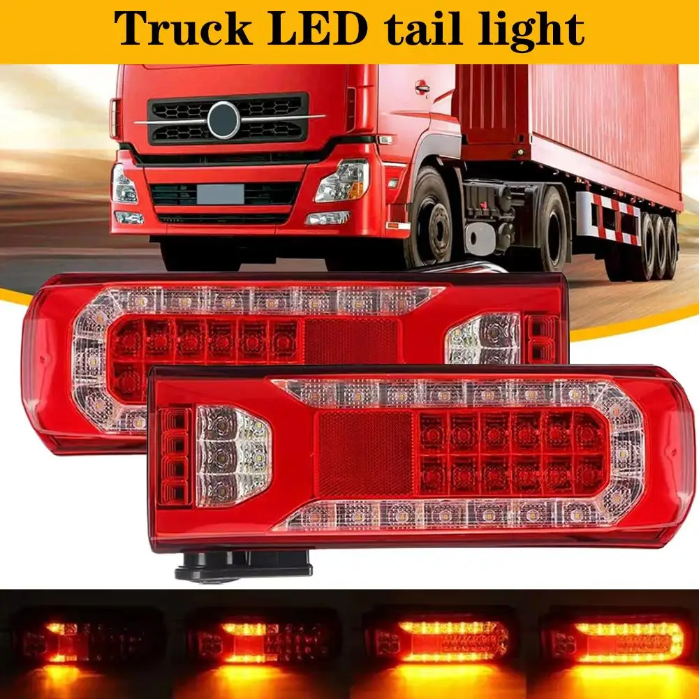 

Truck LED Tail Lamp 24V Car Trailer Trucks Tail Lights Car LED Rear Tail Light Running Turn Signal for Benz Truck 1pcs X1R1
