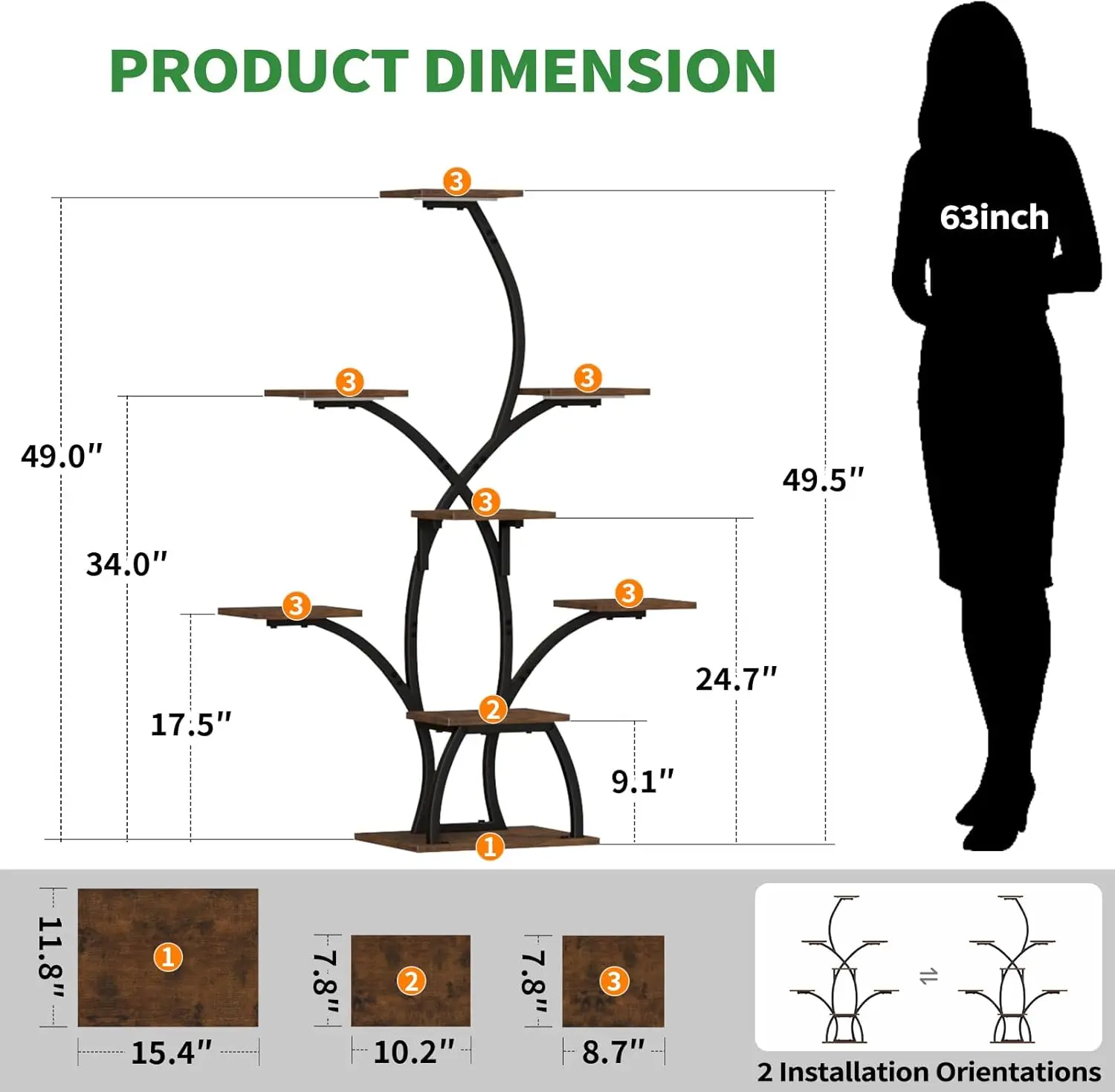 

Подставка для растений в помещении с подсветкой для выращивания растений, 6-ярусная полка для растений в помещении, 50-дюймовые угловые подставки для растений для комнатных растений, прямые продажи с фабрики