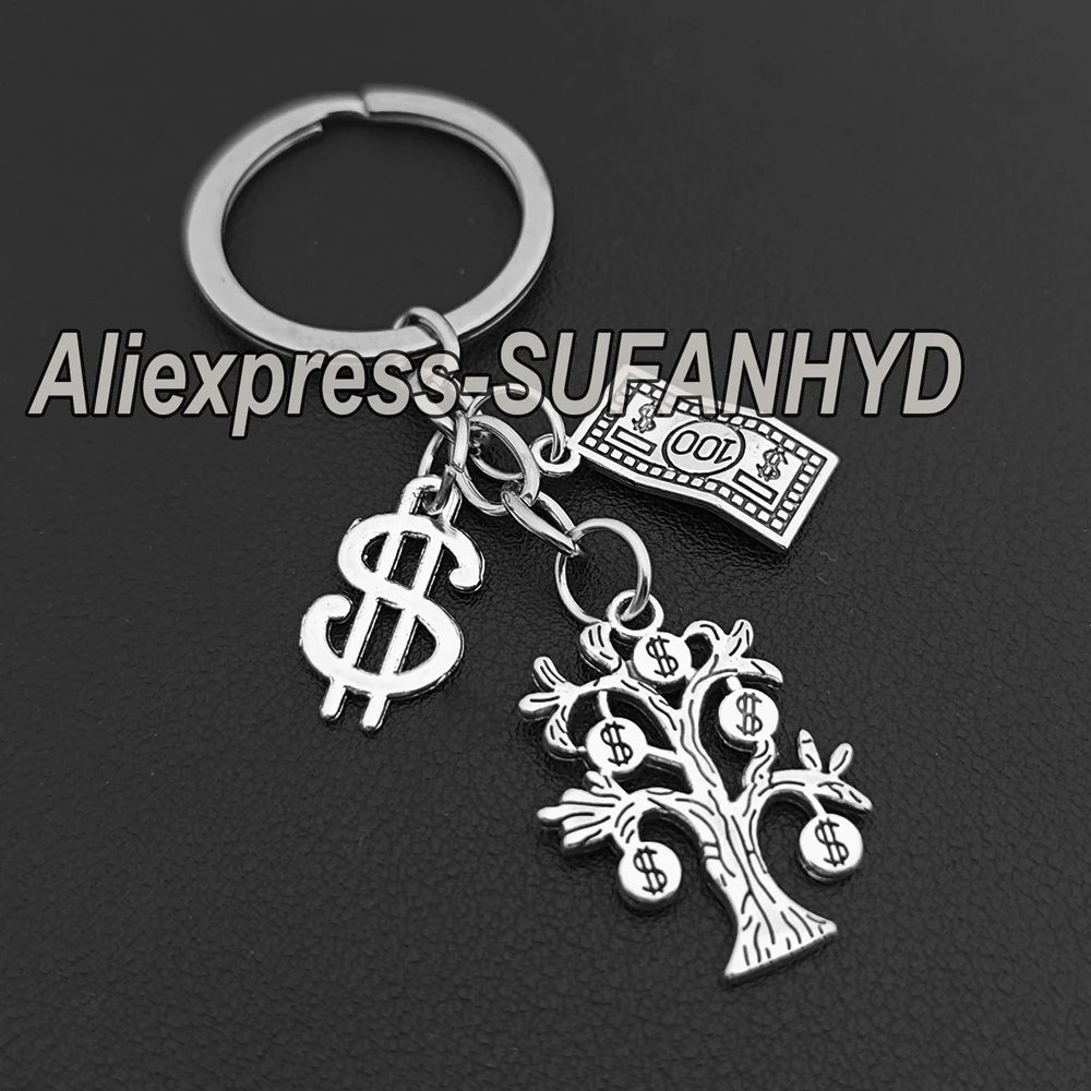 100 Dollar USD Keychain for Man Money Tree Purse for Handmade Souvenir US Currency Gift Keyring