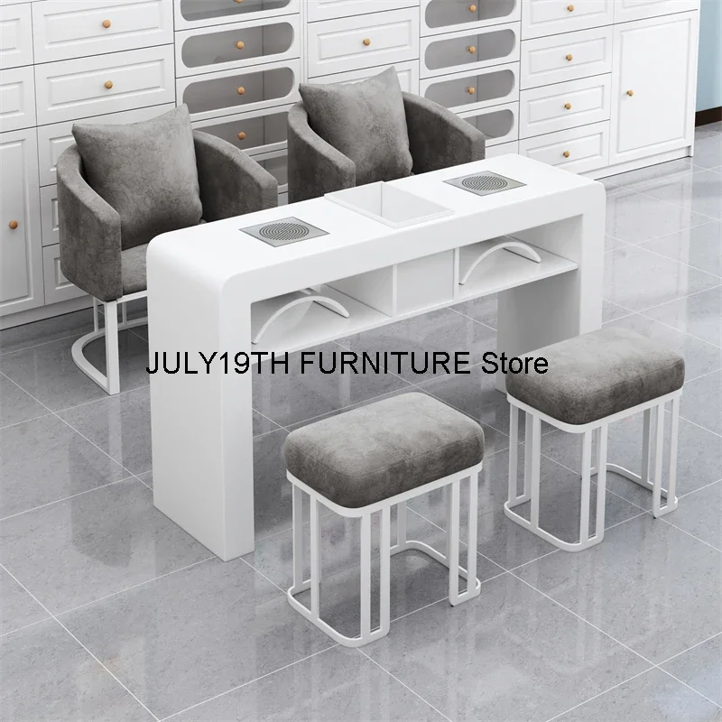 Simple Modern Nail Table Speciality White Vacuum Design Nail Table Nordic Japanese Mesa Manicura Profesional Furniture HD50ZJ