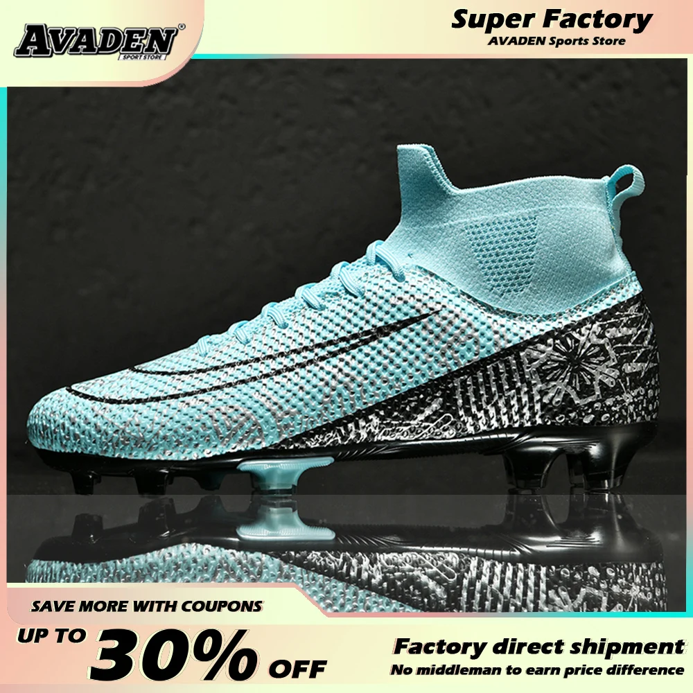 2023 New High-Top Men Soccer Shoes Kids Professional Outdoor Adults Football Training TF Futsal Boot Soccer Cleats Free Shippin