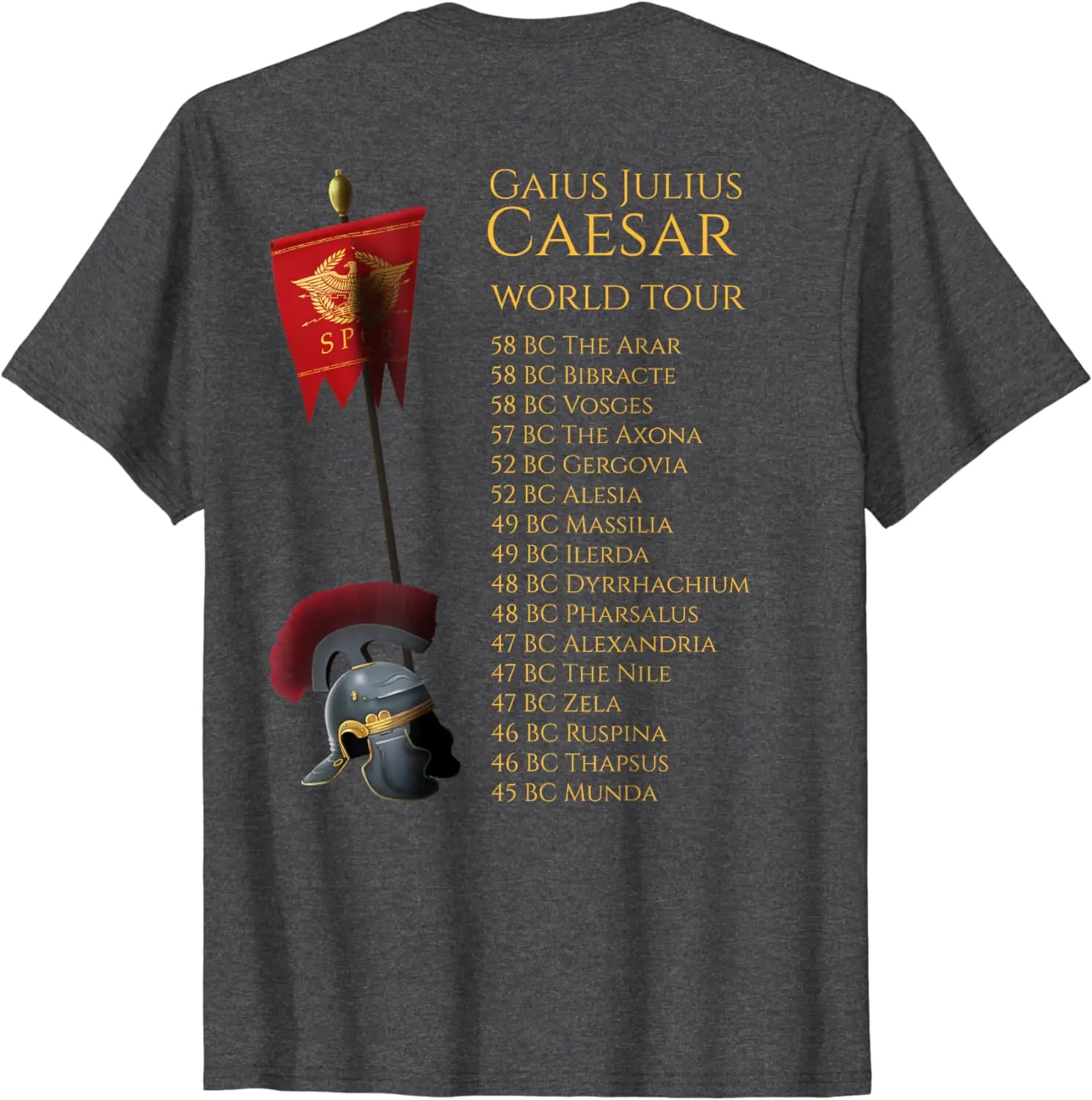 Ancient Rome - Julius Caesar World Tour - Roman Eagle SPQR T-Shirt Short Sleeve Casual 100% Cotton Men T Shirt