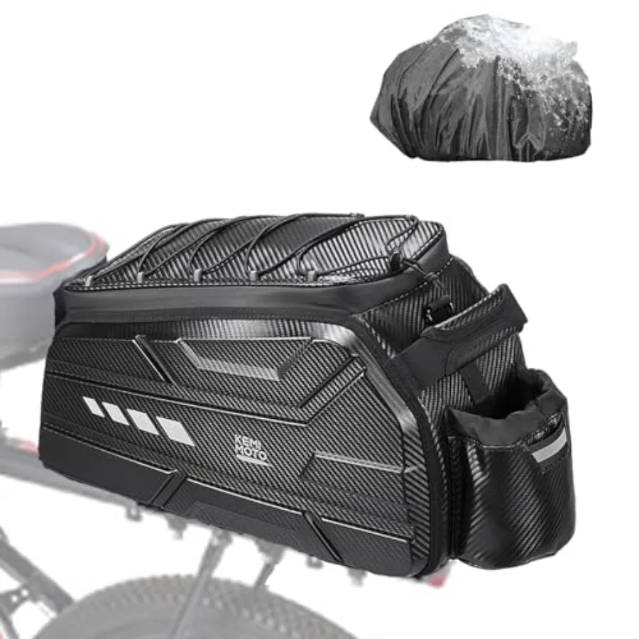 

Bike Rear Bag EVA Hard Shell, 13L/20L/40L Upgraded Ebike Rear Rack Bag with Waterproof Cover, Bicycle Trunk with Shoulder Strap
