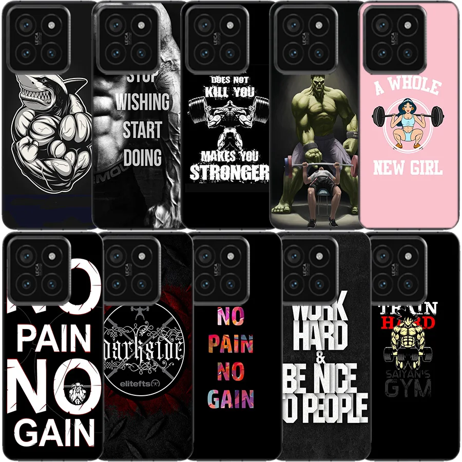 Bodybuilding Fitness Fitness Muskeln klar Handy hülle für Xiaomi Mi 13 12 12t 11 11 10t Pro 11i 9 9t 8 lite cc9e a3 a2 tpu patte