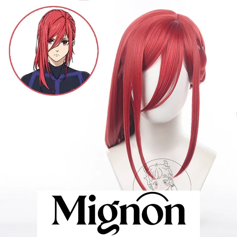 

Синий замок Hyoma Chigiri, парик для косплея, плетеная коса средней длины, подарок на Хэллоуин