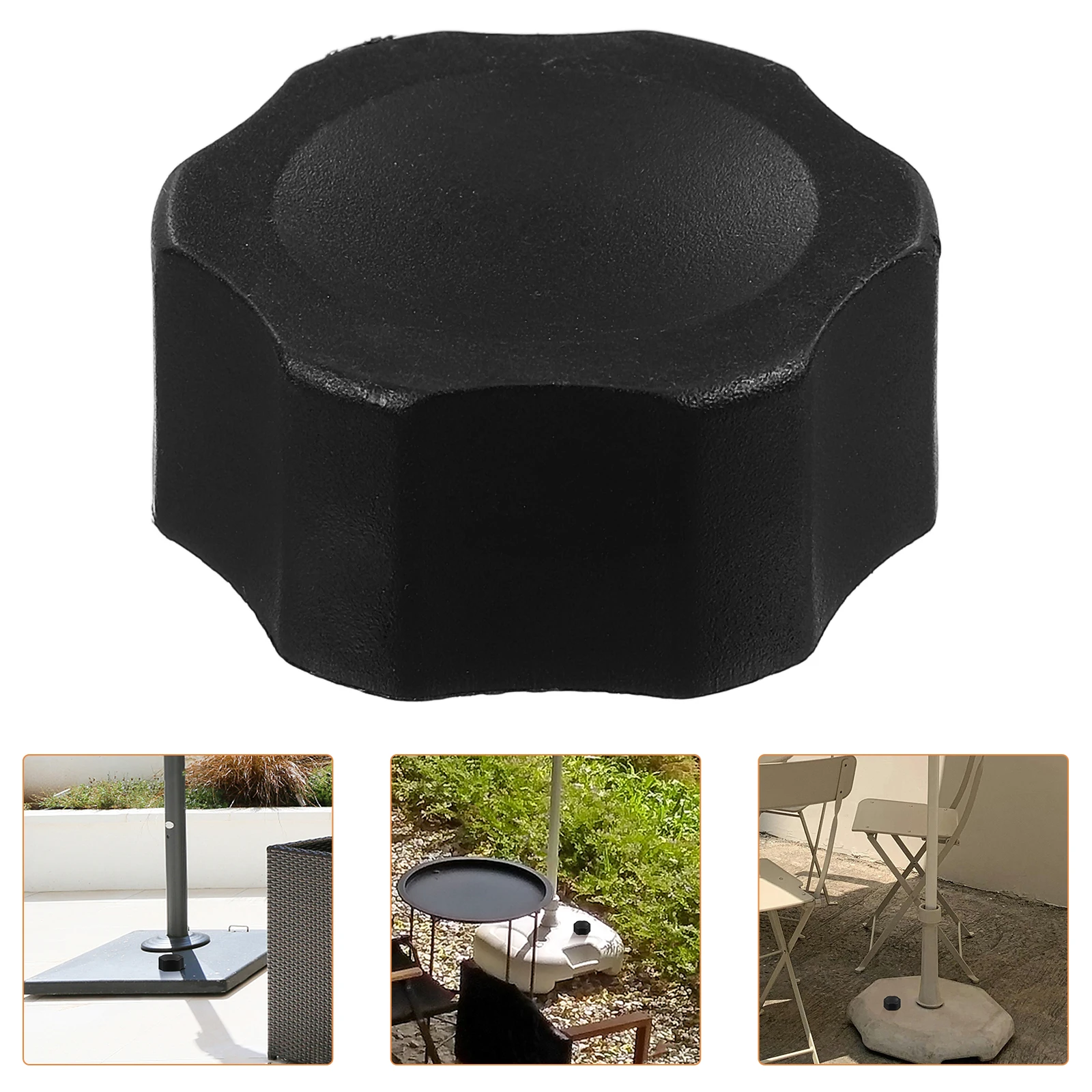 

2pcs Outdoor Umbrella Base Cover Heavy Duty Durable Sun Rain Resistant Easy Installation Black Patio Parasol Stand Stoppers