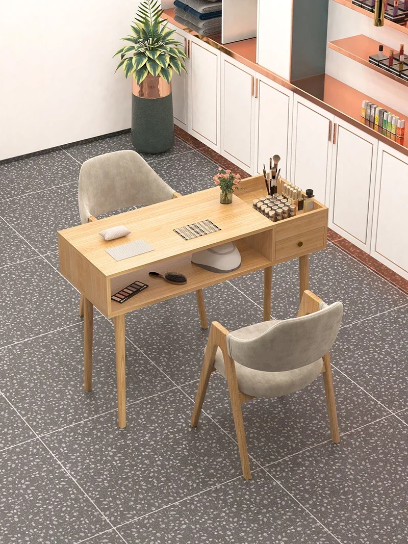 Houten Nordic Moderne Nagel Tafel Dressing Professionele Manicure Tafel Eenvoud Nagelontwerper Mesa Manicura Salon Meubels