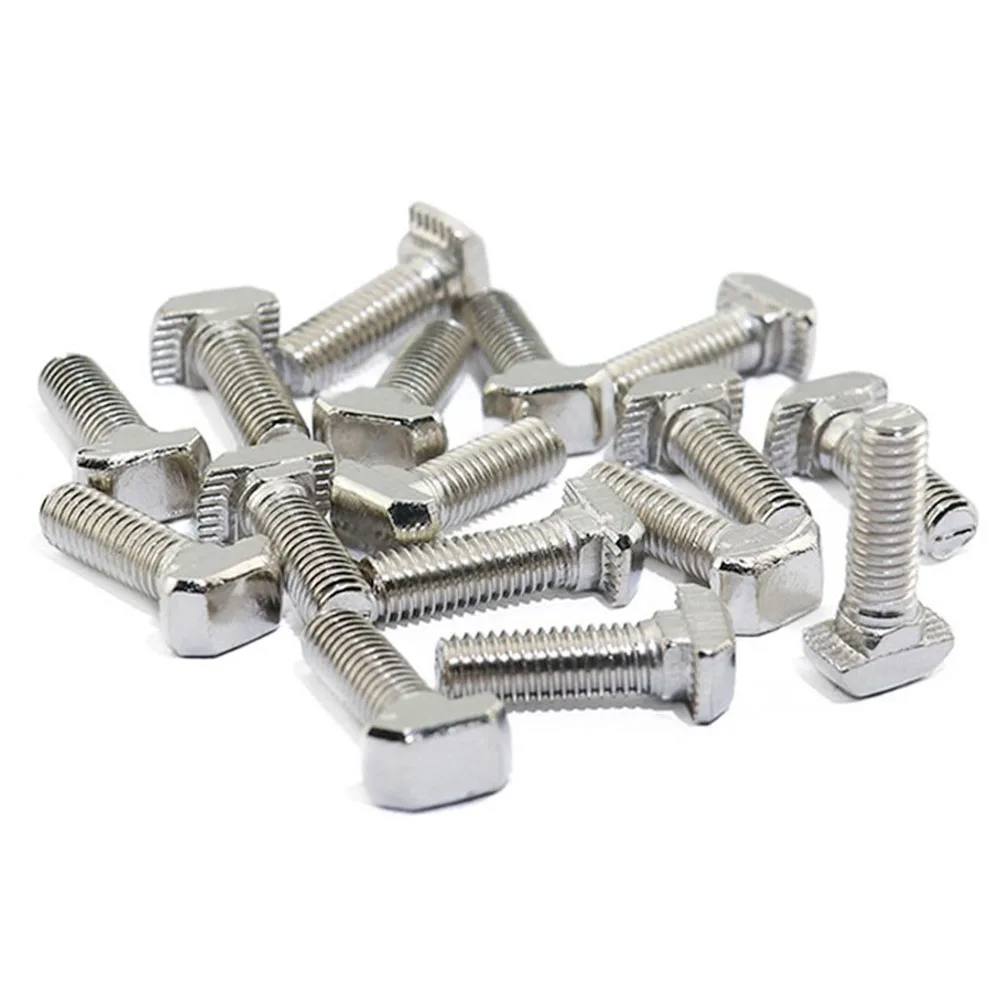Brand New Hammer Screws T-screw Nut Serrated for surface Accessories 20PCS Carbon Steel For Aluminum Profiles for m6 M8