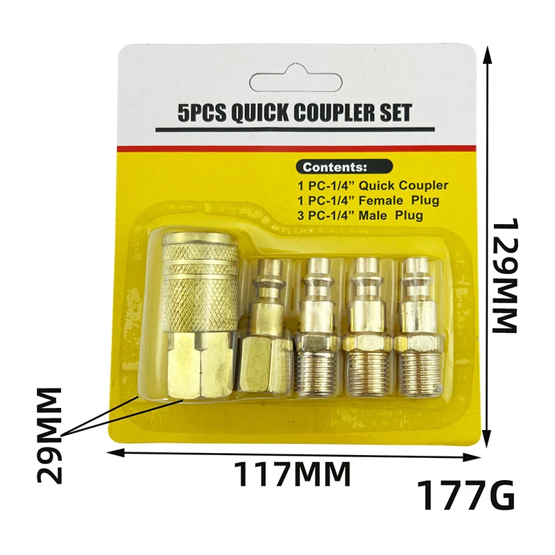 5Pcs NPT Thread Pneumatic Quick Connector Rapiditie For Air Hose Fittings Coupling Compressor Accessories Release Fitting view 3