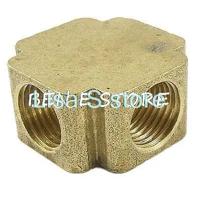 Brass Pipe Fitting 4 Way Equal Female Cross Connector Coupling 1/4