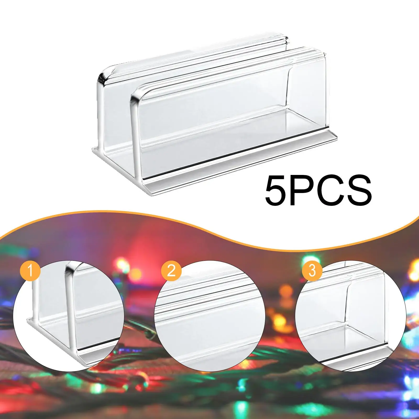 5x Neon Rope Light Clips Clear Easy to Install Compact Accessories Mounting Brackets Install Fixing Clips for Ceiling Glass Wall