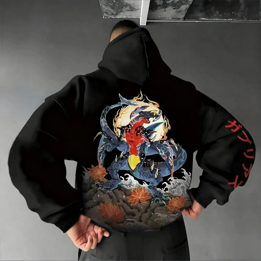 

Новая оригинальная толстовка с капюшоном в стиле аниме «Покемон», осень/зима 2021, мужская и женская уличная хип-хоп трендовая Y2K, свободный повседневный топ для родителей и детей