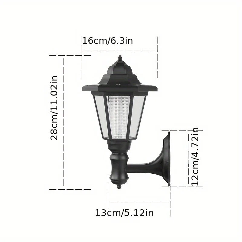 Hexagonal Retro Solar Lights Outdoor LED Solar Sconce Led Wall Lamp Waterproof Lantern Garden Decor Outdoor Solar Streetlight