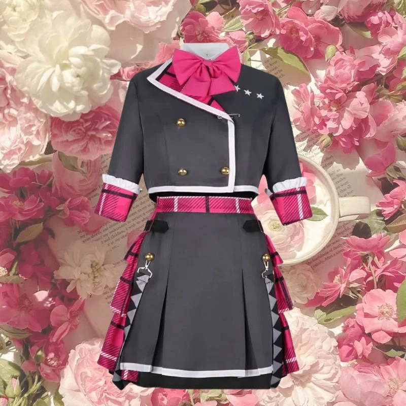 アニメ初音コスプレ衣装仮想歌手赤いチェック柄学校制服グリーンウィッグフルセット女性のためのハロウィンカーニバルパーティー